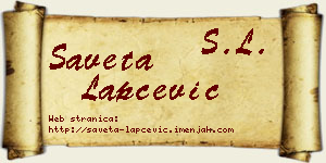 Saveta Lapčević vizit kartica